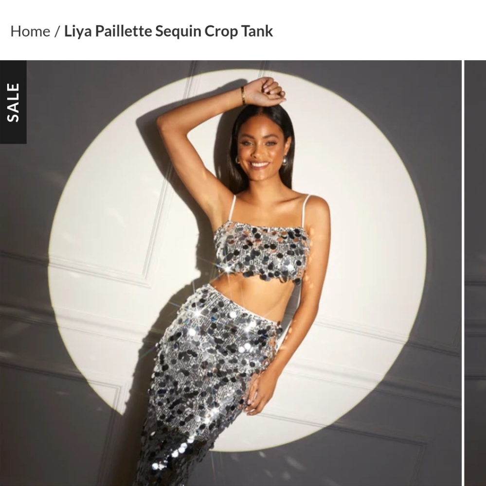 VICI Liya Paillette Sequin Crop Top